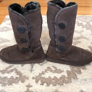 UGG Chocolate Brown tall Bailey Button boots